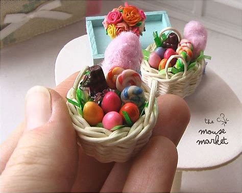 Brightly Colored Easter Basket 112 Scale Miniature Food Easter