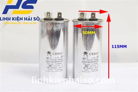 TỤ NHÔM CBB65 40UF 450VAC Linh Kiện