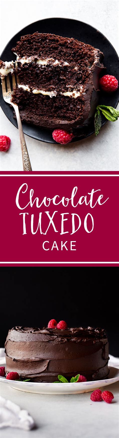 Dramatic And Delicious Tuxedo Cake Featuring Moist Chocolate Cake