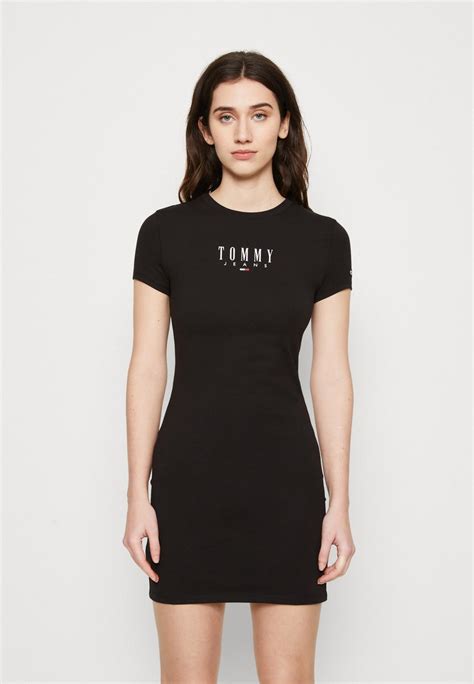 Tommy Jeans Lala Bodycon Dress Jerseykjole Blacksort Zalandodk