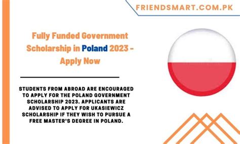 Fully Funded Government Scholarship In Poland Apply Now