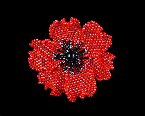 Beaded Poppy TUTORIAL Beading Pattern PDF Download - Etsy