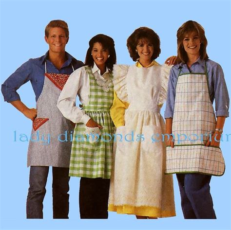 1980s Men And Womens Classic Full Aprons Bbq Apron Cobbler Long Pinafore