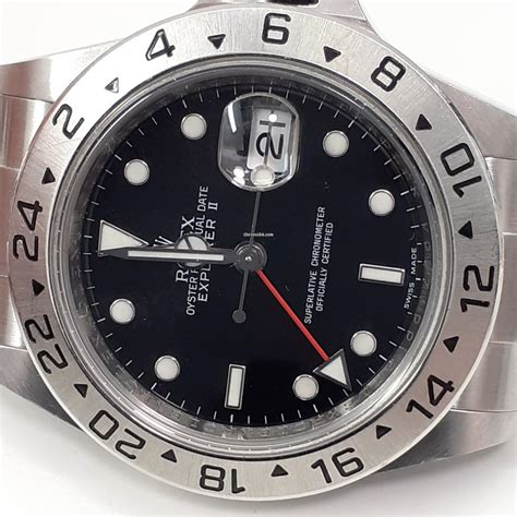 Rolex Explorer Ii Steel Mm No Holes Rehaut Black Watch For Au