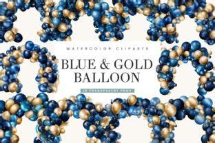 Royal Blue And Gold Balloon Arch Clipart Graphic By Busydaydesign