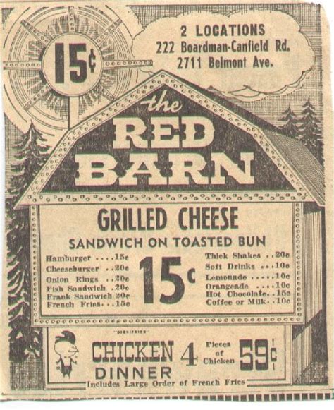 The Red Barn 1963 Posters Pinterest Food Menu Hamburgers And Menu