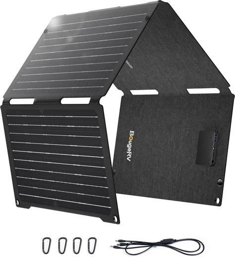 BougeRV 50 Watt Fiberglass Portable Solar Panel For JuiceGo 240Wh Power