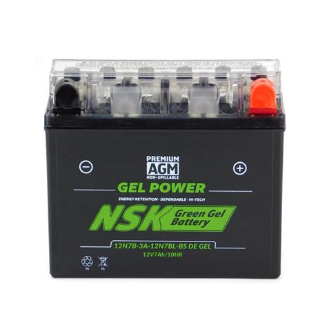 Batería NSK De Gel Para Moto 12N7L-BS/12N7-3B | Moto Mayoreo GDL
