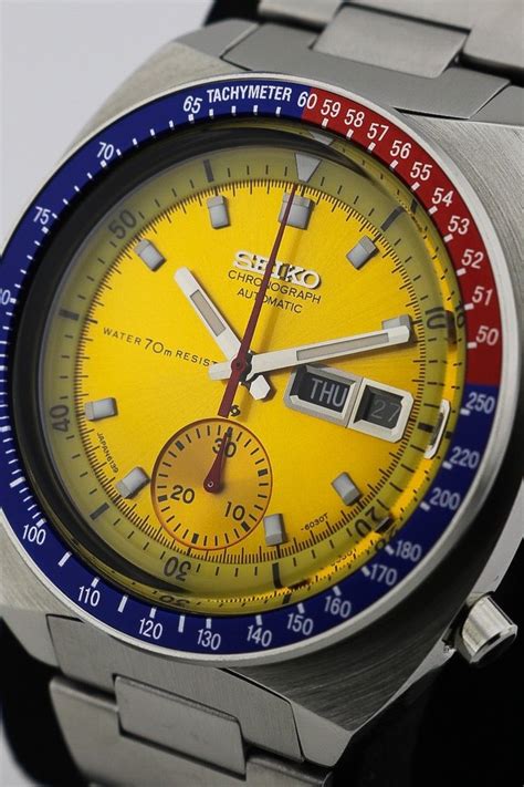 Seiko Pepsi Pogue Yellow Dial Men