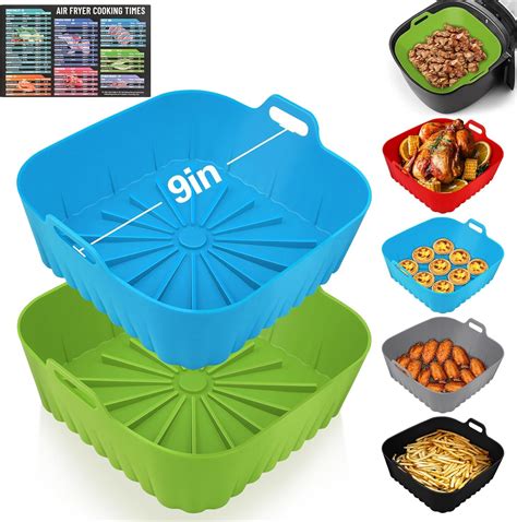 Amazon Square Silicone Air Fryer Liners 9 Inch Reusable Air