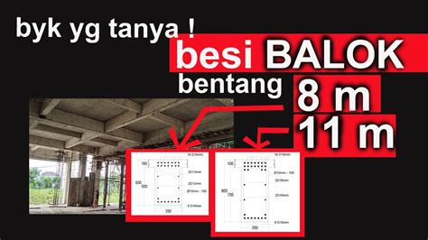 Pembesian Balok Gantung Bentang 8 11 Meter Rumah 2 Lantai YouTube