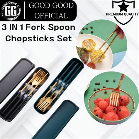 In Portable Cutlery Set Stainless Steel Utensil Spoon Fork Chopstick