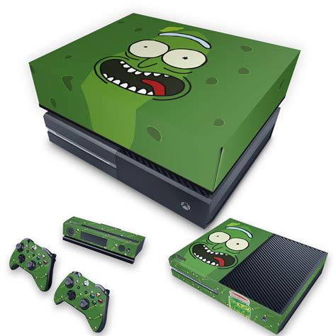 Kit Xbox One Fat Skin E Capa Anti Poeira Pickle Rick And Morty Pop