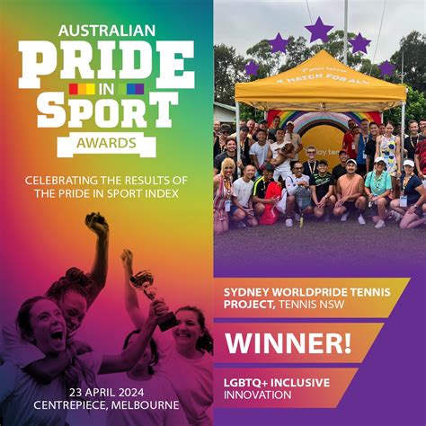 Tennis NSW Recognised At 2024 Pride In Sport Awards Sydney Olympic