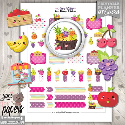 Fruit Stickers Planner Stickers Food Stickers Fruits | Etsy