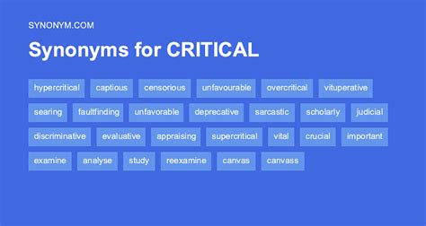 Another Word For Critical Synonyms And Antonyms