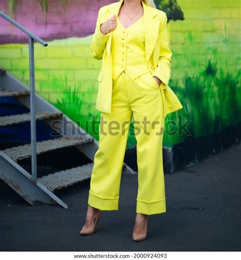 Woman Bright Yellow Business Suit Stock Photo 2000924093 | Shutterstock