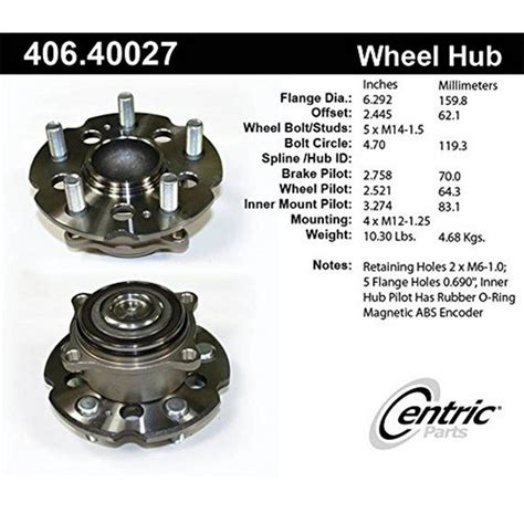 CENTRIC PARTS - HUB ASSEMBLY - Walmart.com - Walmart.com