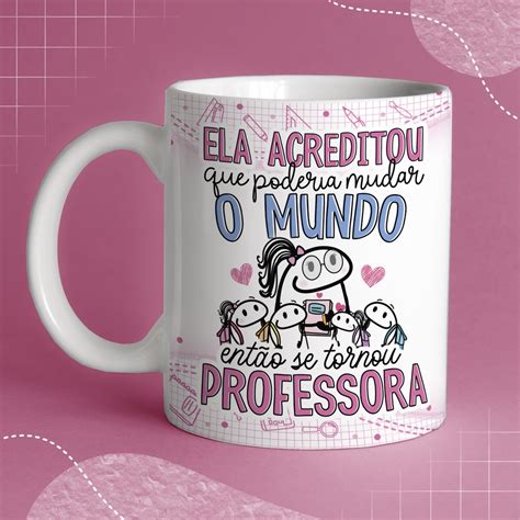 Caneca Porcelana Flork Personalizada Dia Dos Professores 325 Ml