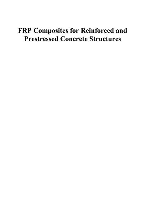 SOLUTION: Frp composites for reinforced and prestressed concrete ...