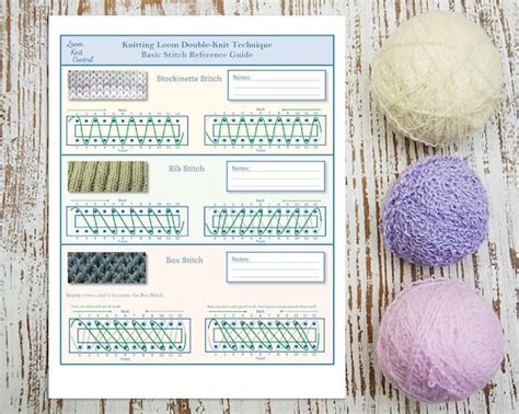 Basic Loom Knit Stitch Reference Guide Etsy