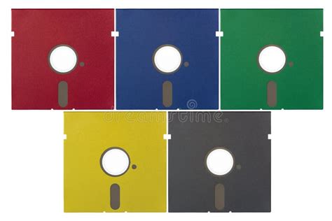 Inch Floppy Diskettes In Various Colors Stock Photography Image