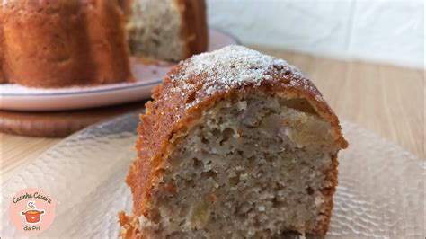 Receita Bolo de Maçã e Banana Molhadinho e Delicioso Mesa e Sabor