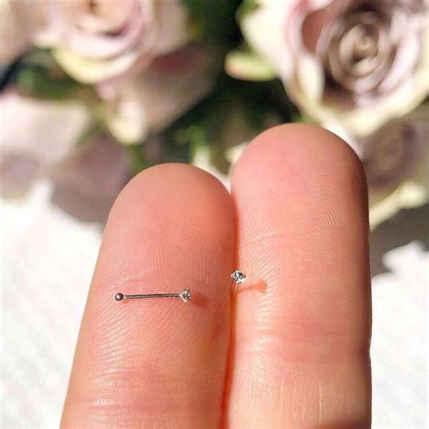 TINY 1mm Nose Bone Nose Piercing Ball Nose Stud Dainty Nose Ring