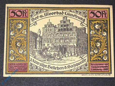 Seriennotgeld Deutschland 50 Pfennig Nr 4 Notgeld Lüneburg violett 50