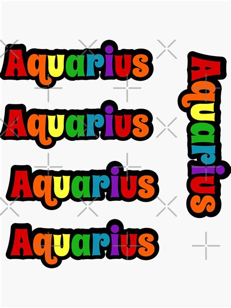 Zodiac Sign Aquarius Slogan Zodiac Rainbow Pack Sticker By