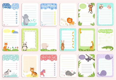 Notas Fofas Niki - Ilustração vetorial de coleção de notas fofas banner de planejador ...
