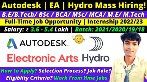 🔴autodesk Hydro Eas Off Campus Recruitment Drive Bulk Hiring 202221201918 Ctc 45