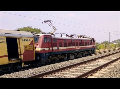 7 IN 1 High Speed Electric Train Running At Full Speed Pulling By WAP 4