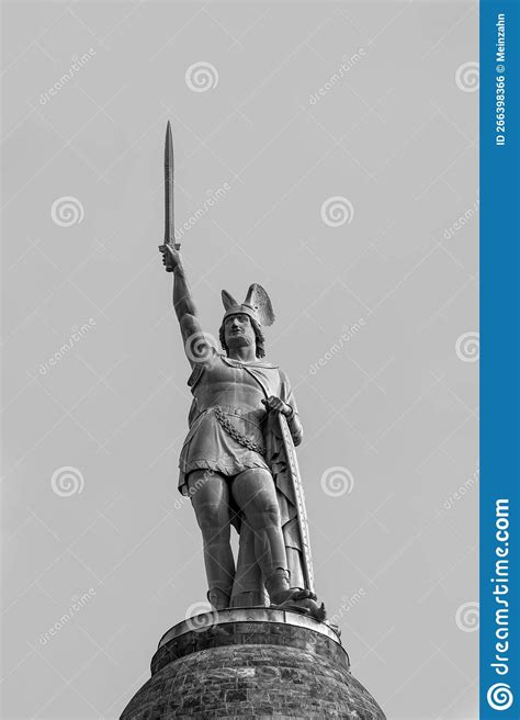 Statue of Cheruscan Arminius in the Teutoburg Forest Near the City of Detmold, Germany Stock ...