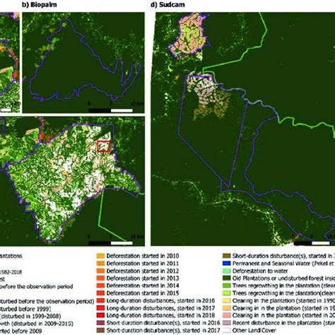 Tree Cover Changes In And Around The Four Agro Industrial Plantations