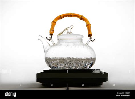 Water Boiling In Glass Tea Pot Stock Photo Alamy