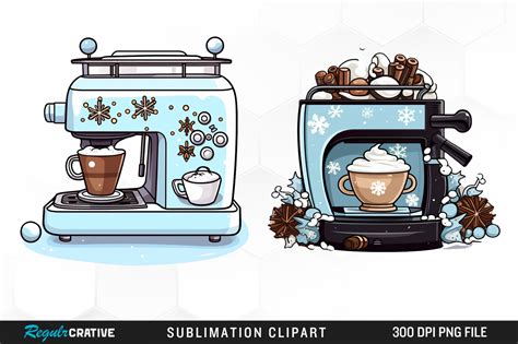 Watercolor Hot Cocoa Machine Clipart Png Graphic By Regulrcrative