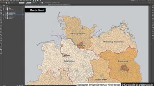 Postleitzahlenkarte Deutschland Vektor Illustrator Grebemaps