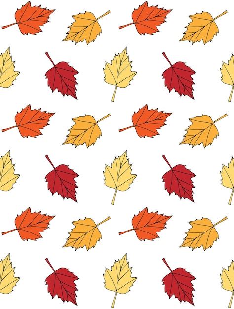 Premium Vector Seamless Pattern Of Autumn Leaves