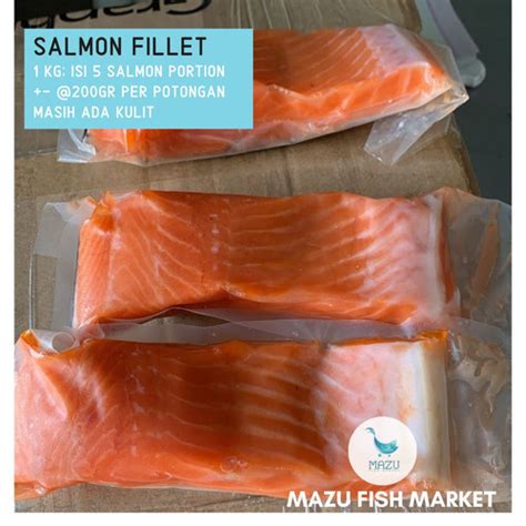 Jual Ikan Salmon Fillet Norwegia PREMIUM 200gr Jakarta Barat Mazu