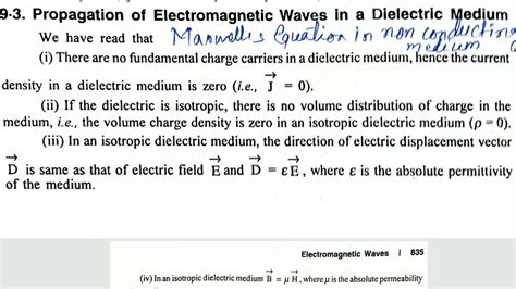 Maxwells Equation In Non Conducting Medium Or Dielectric Medium Youtube