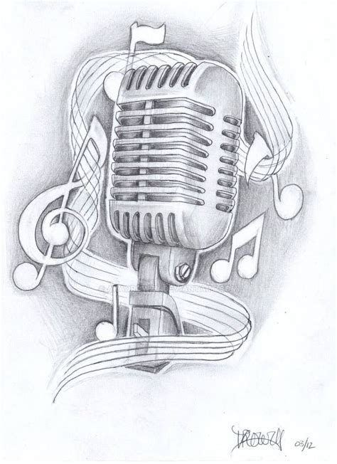 Mic With Notes By Akadrowzy On Deviantart Music Notes Tattoo Microphone Tattoo Music Tattoos