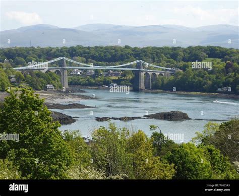 Menai Suspension Bridge, North Wales, UK Stock Photo - Alamy