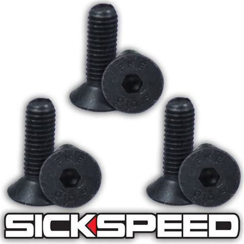 Black Steering Wheel Screw 6pc Bolt Kit For Nardi Personal Sparco Omp Momo A3 Ebay