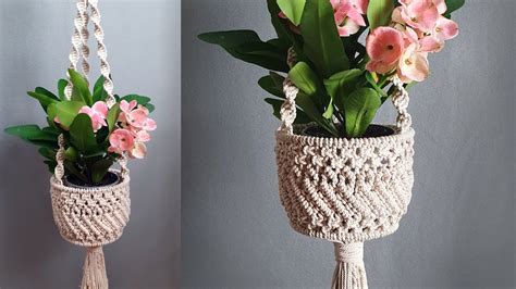 Beatiful Macrame Plant Hanger Pattern Tutorial Youtube