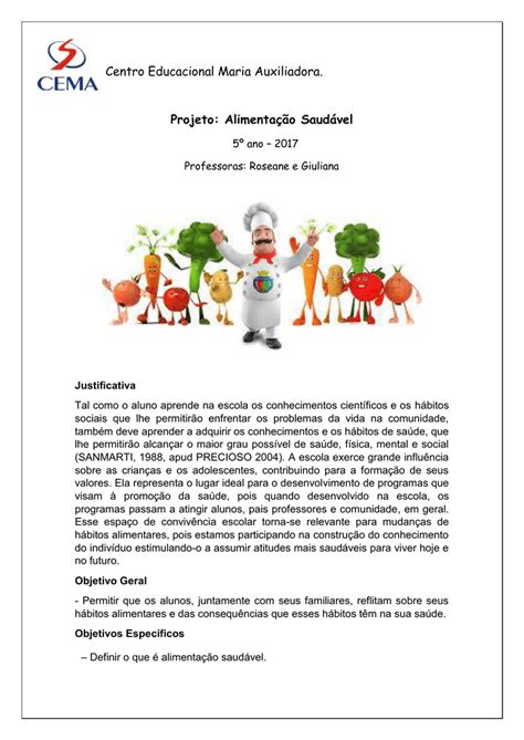 Textos Sobre Alimentação Saudável Na Educação Infantil Texto Exemplo