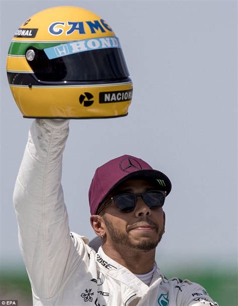 Lewis Hamilton Presented Ayrton Senna Crash Helmet Daily Mail Online