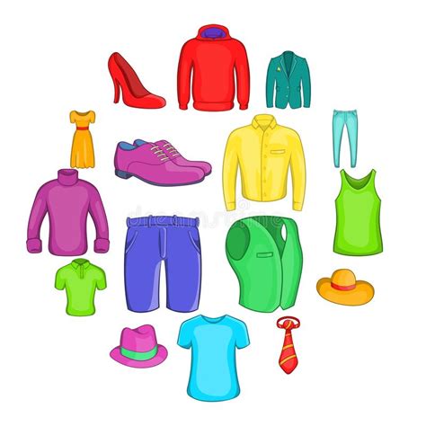 Clothes Icons Set Cartoon Style Stock Vector Illustration Of Objects