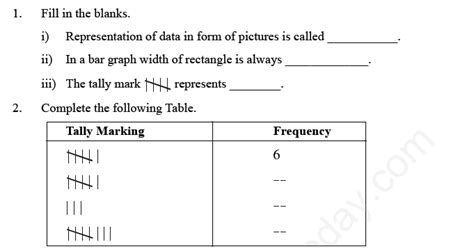 Cbse Class 6 Mathematics Data Handling Assignment Set A