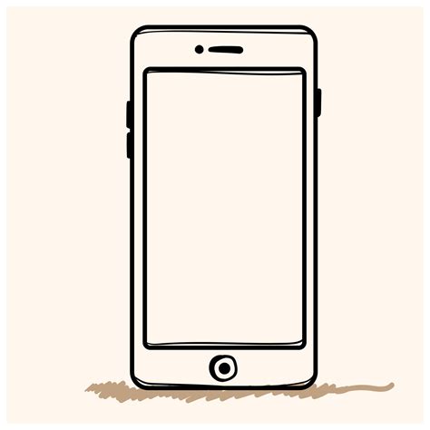 Hand drawn sketch of mobile phone 20263894 Vector Art at Vecteezy